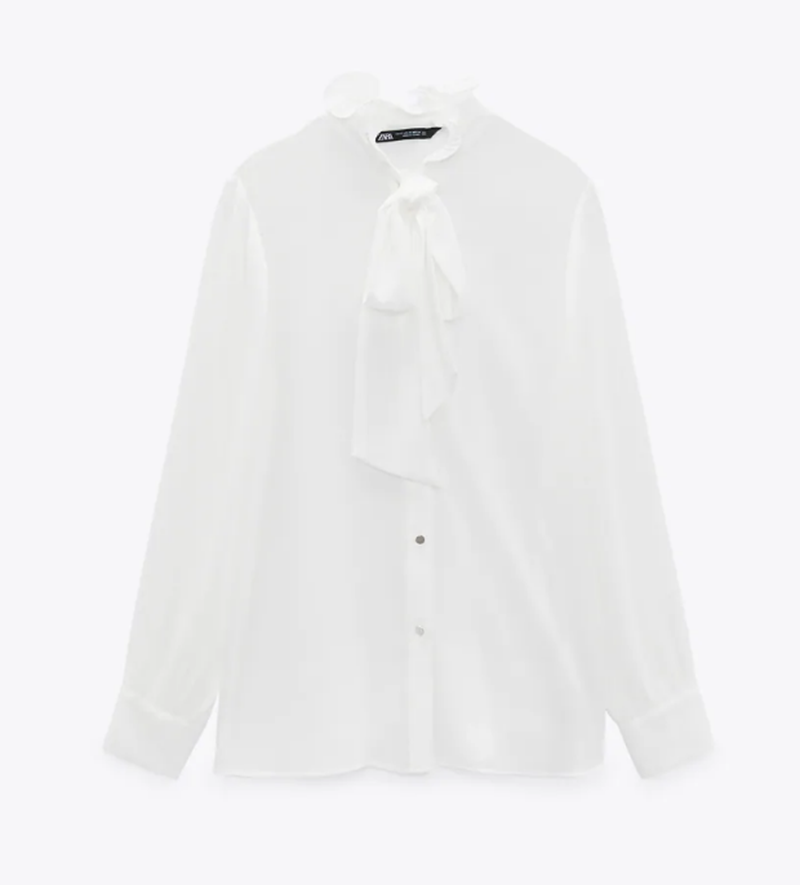 Μπλούζα με πλισέ μανίκι Zara