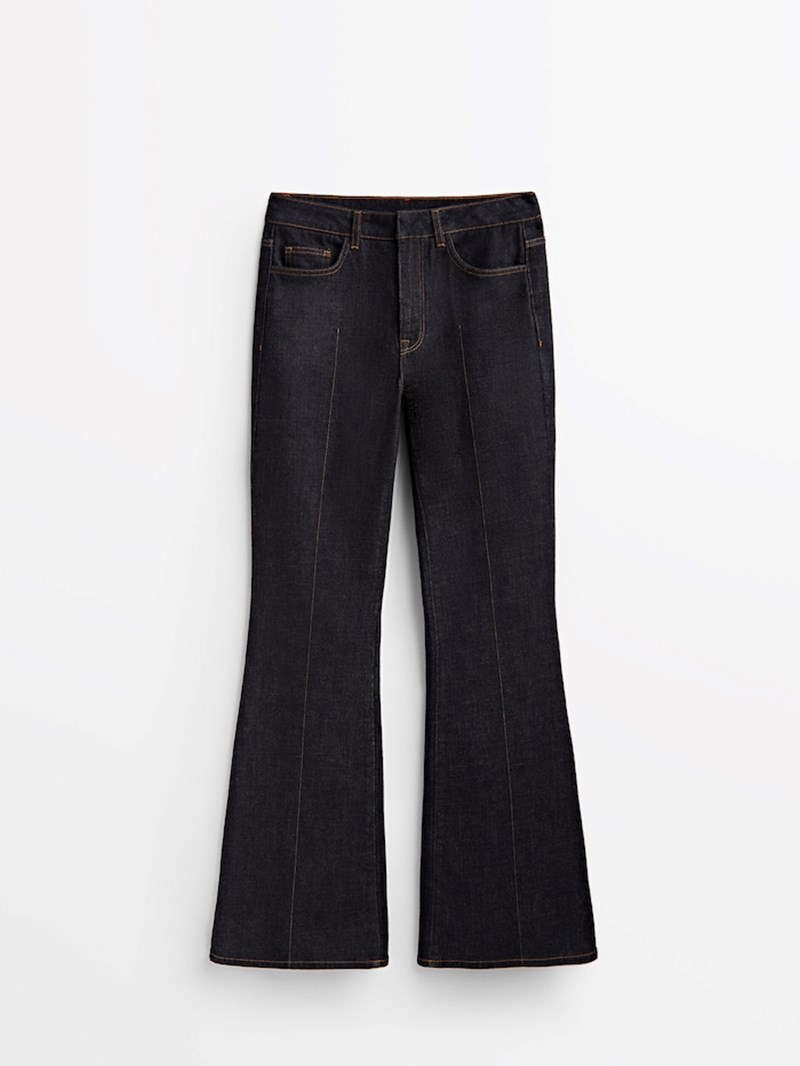 Τζιν παντελόνι καμπάνα με γαζιά Massimo Dutti