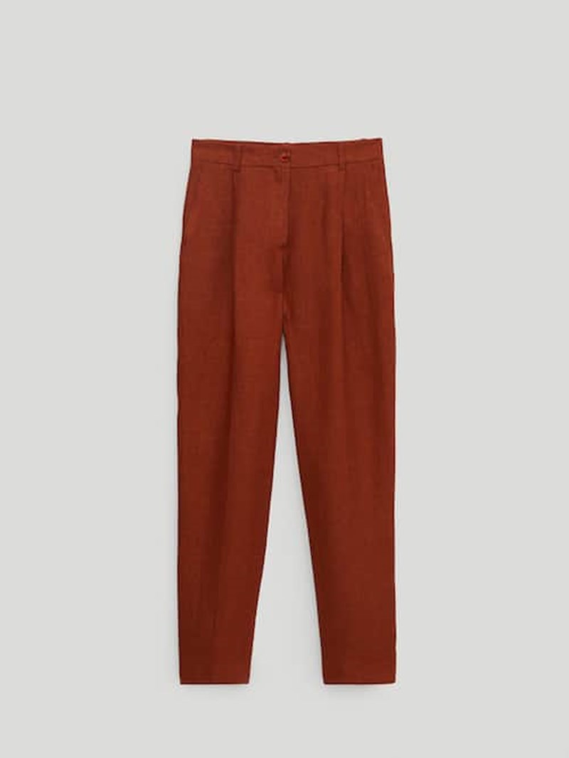 Παντελόνι σε ίσια γραμμή από 100% λινό Massimo Dutti