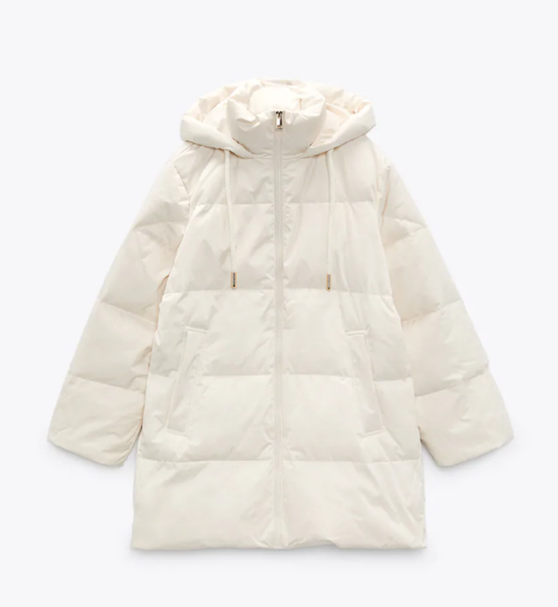 Αδιάβροχο πουπουλένιο μπουφάν με κουκούλα Zara