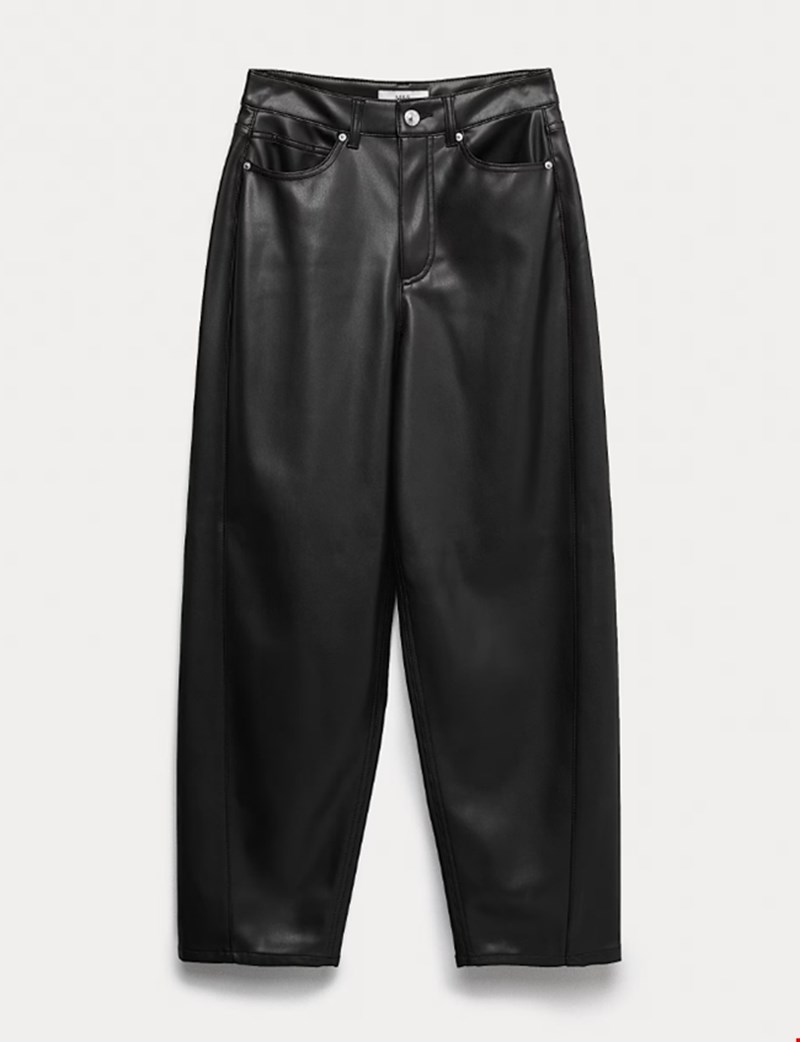 Δερμάτινο παντελόνι carrot fit, Marks& Spencer