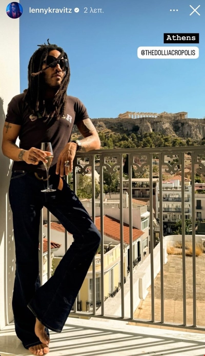 Lenny Kravitz| Mε ένα ποτήρι σαμπάνια και θέα την Ακρόπολη, πριν 