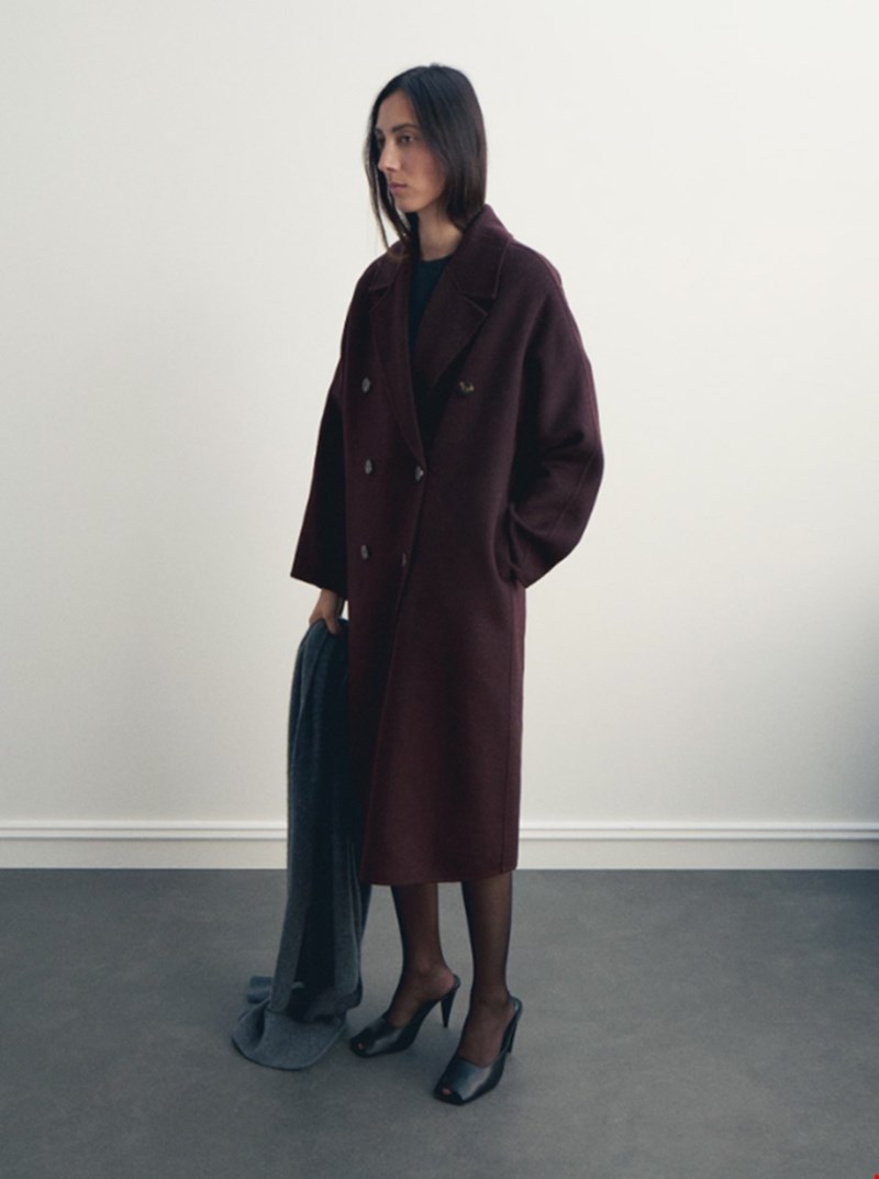 Παλτό μαλλί handmade oversize, Mango