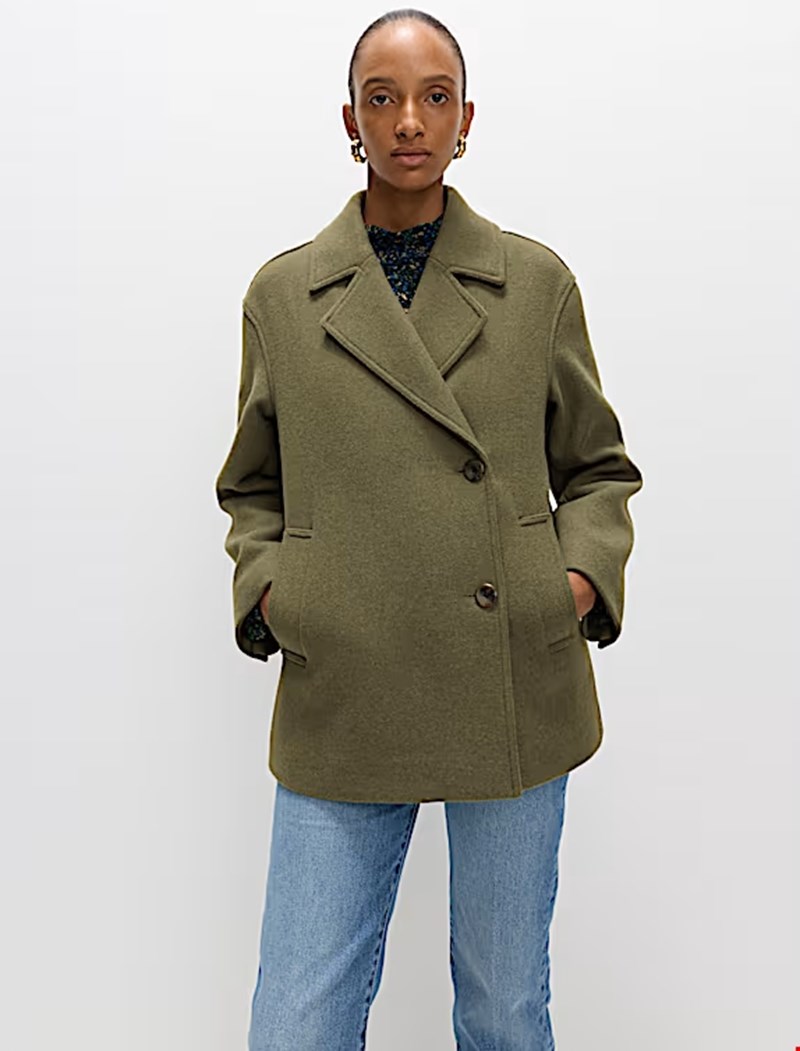 Μονόπετο παλτό από σύμμεικτο μαλλί Marks and Spencer