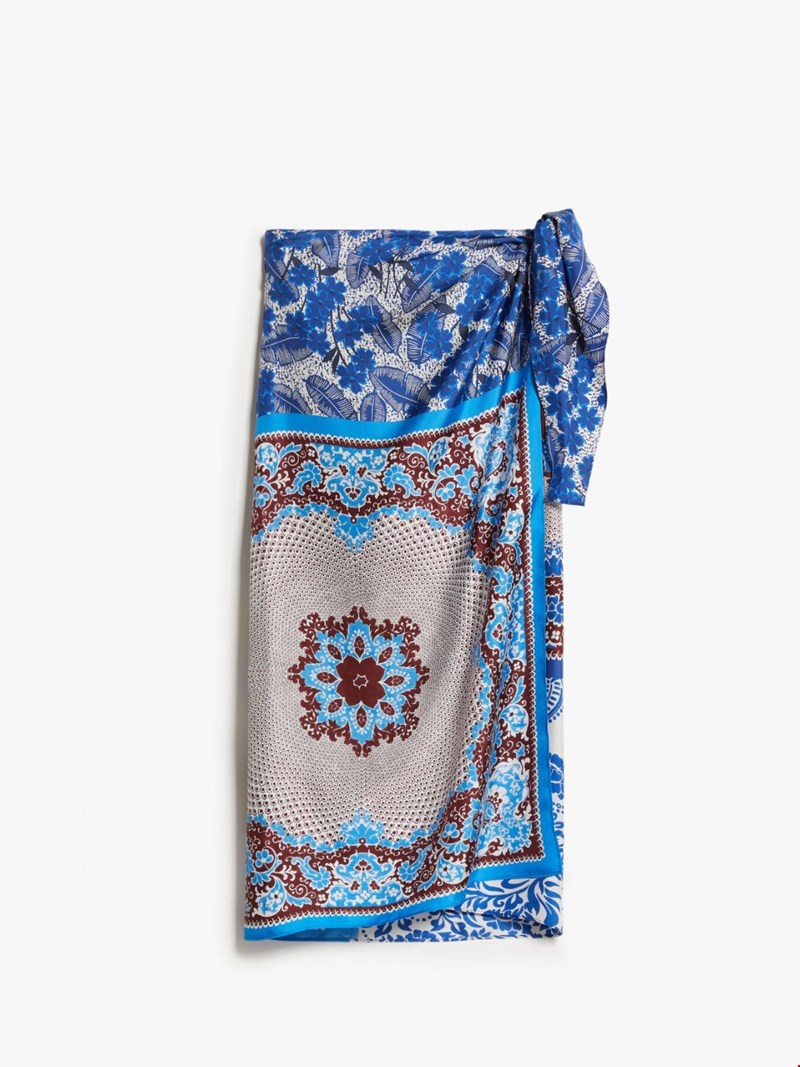 Sarong-style silk twill φούστα εμπριμέ, Weekend Max Mara.