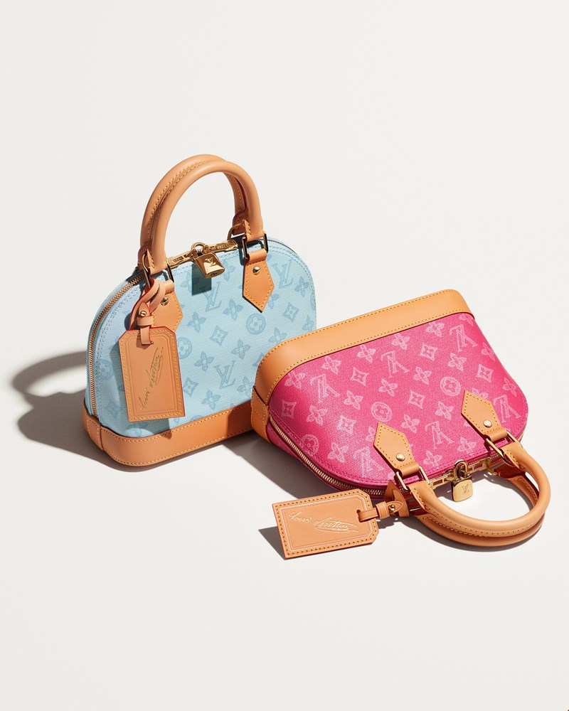 Alma Monogram Origine Bleu Courrier and Rose Ruban