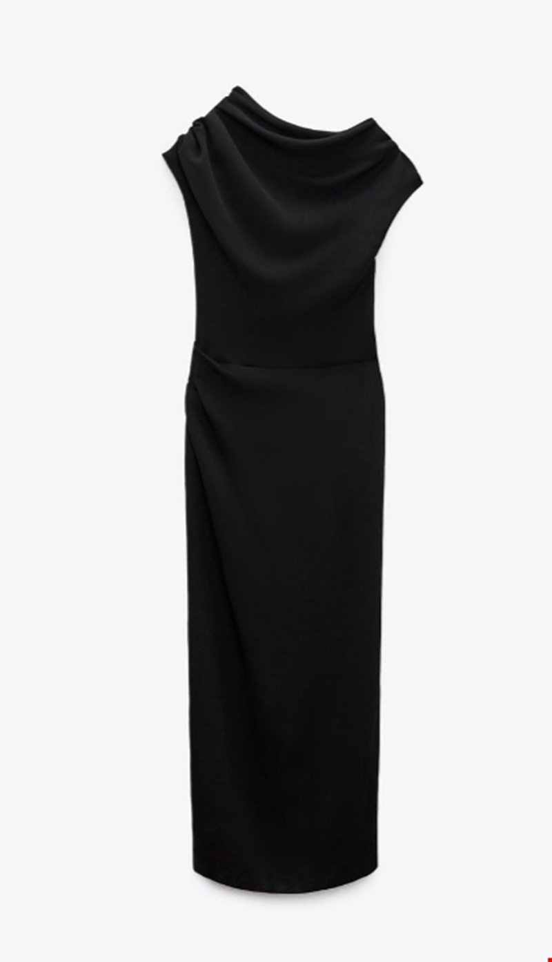 Εφαρμοστό φόρεμα ντραπέ Zara