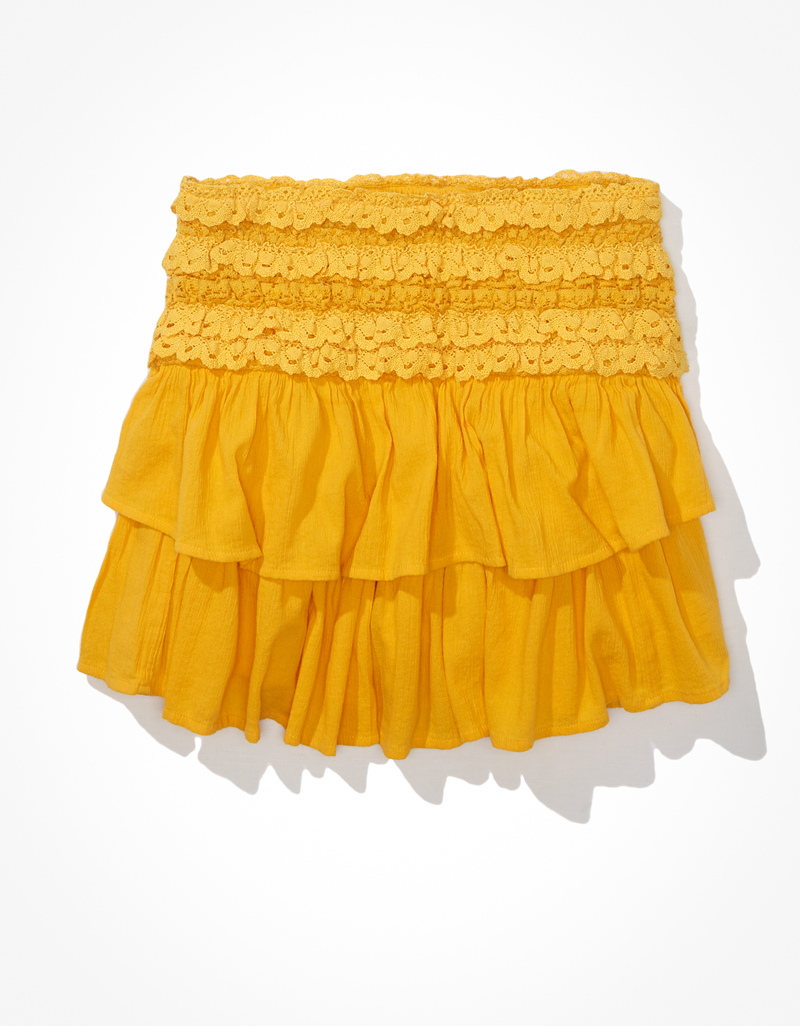 AE Crocheted Tiered Mini Skirt