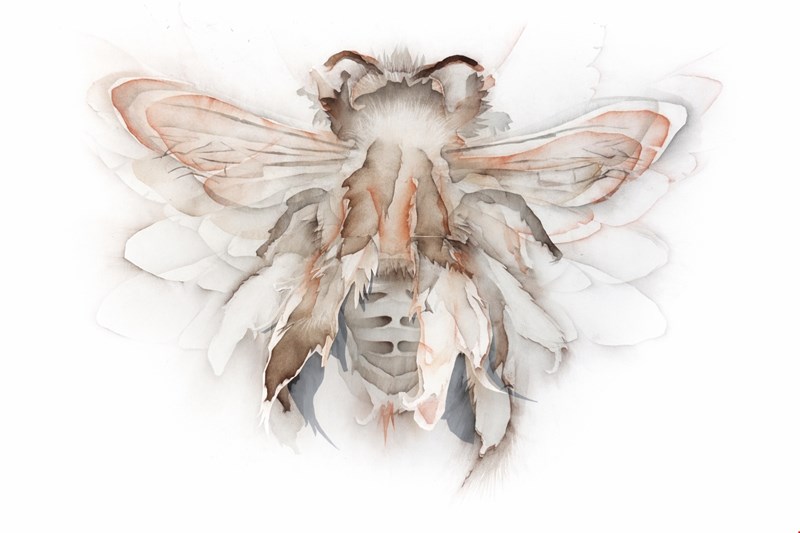 Apis Melifera, 2025 ( σκόνες σε χαρτί | 75 x 105 εκ.)