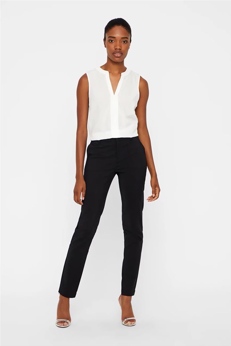 Vero Moda γυναικείο παντελόνι cigarette slim fit Μαύρο