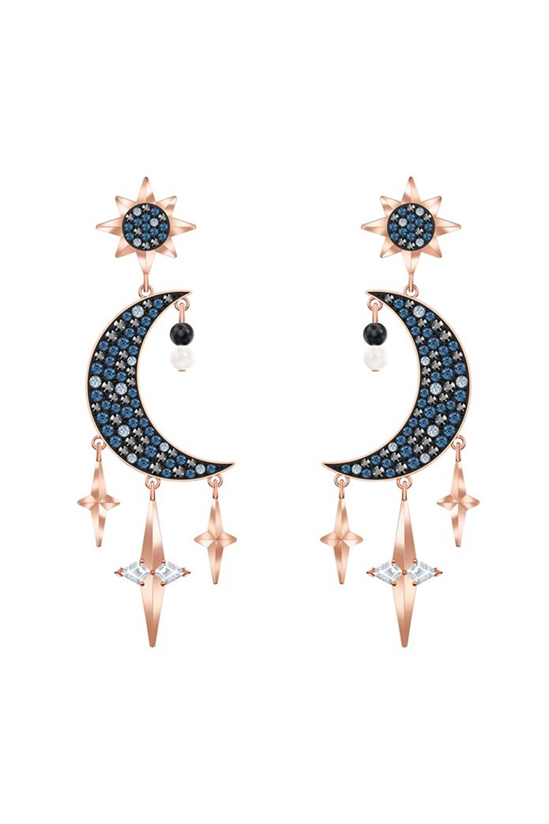 Symbolic Pierced Earrings, Mixed metal finish