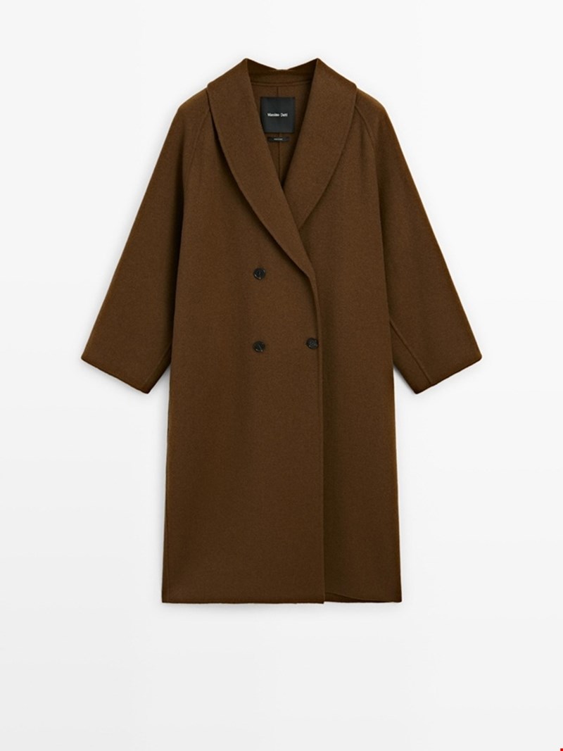 Μακρύ παλτό από μάλλινο μείγμα, Massimo Dutti