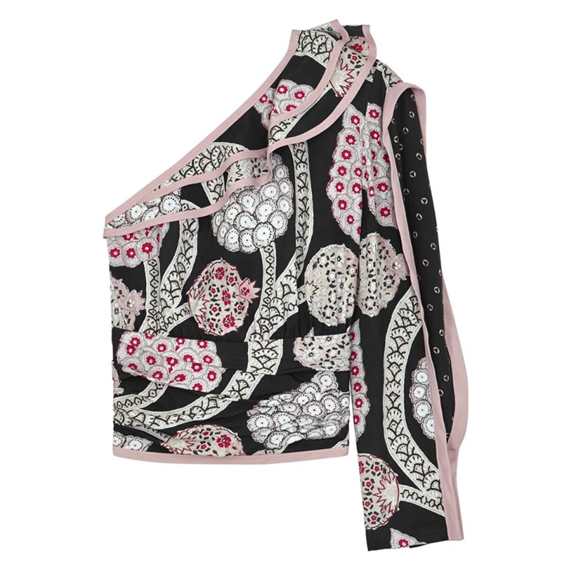Isabel Marant Joren Printed One-Shoulder Top