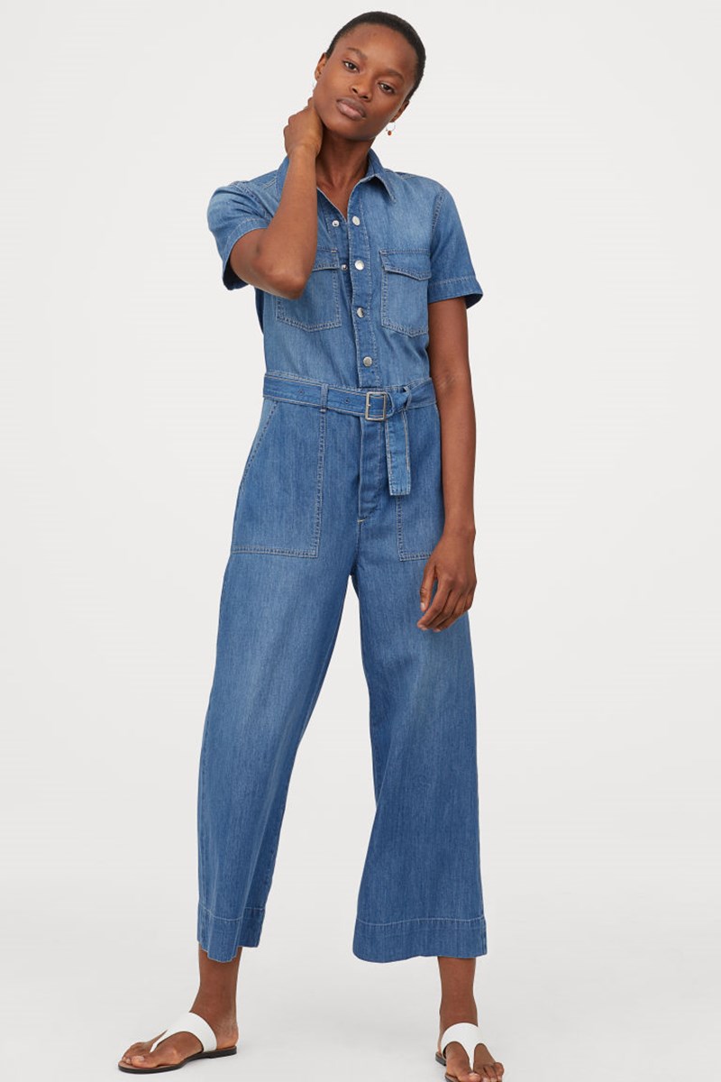 Denim boiler suit