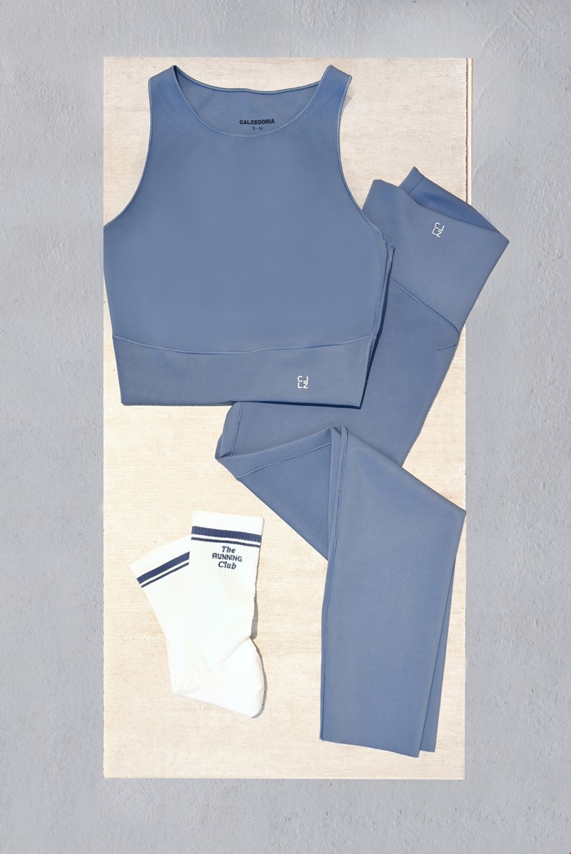 7. Τοπ και κολάν soft touch σε γαλάζιο Calzedonia