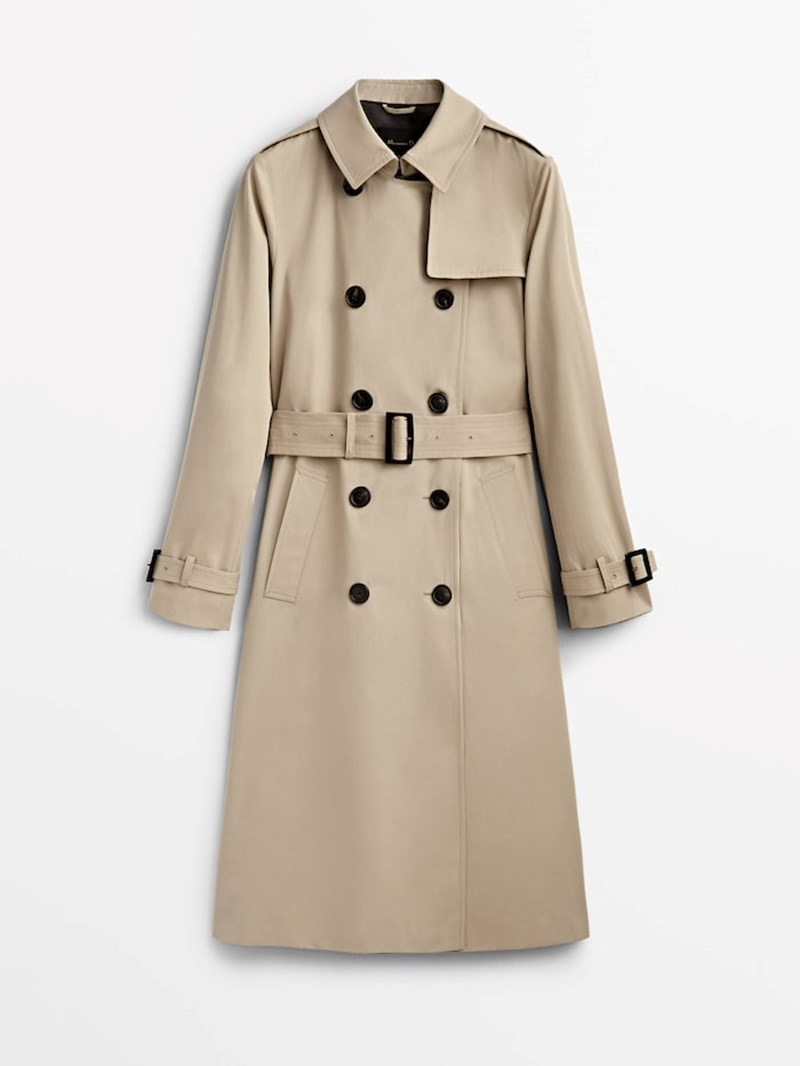 Κλασική καμπαρντίνα με ζώνη Massimo Dutti