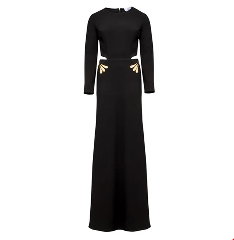 Ino Gold Maxi Dress with Cut outs Themis Z