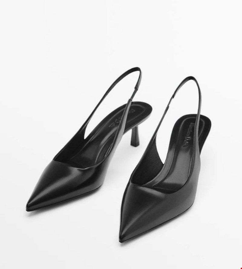 Δερμάτινα mules με τακούνι, Massimo Dutti