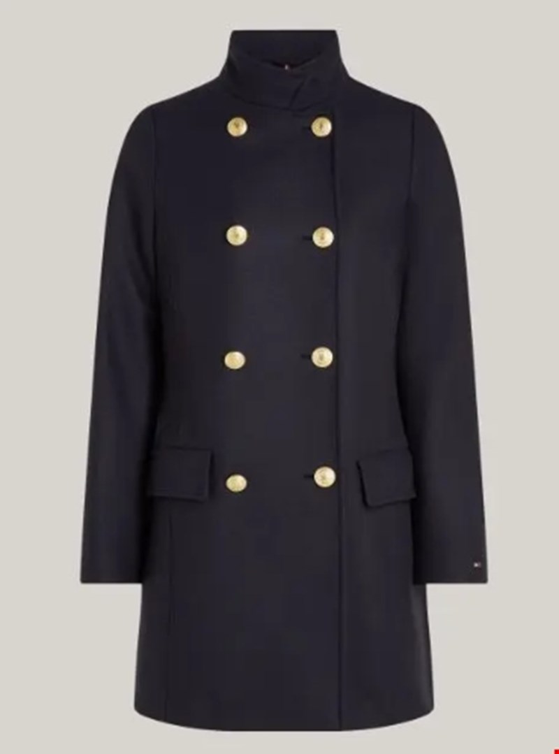 Παλτό με ψηλό λαιμό σε slim γραμμή από κασμίρ Tommy Hilfiger