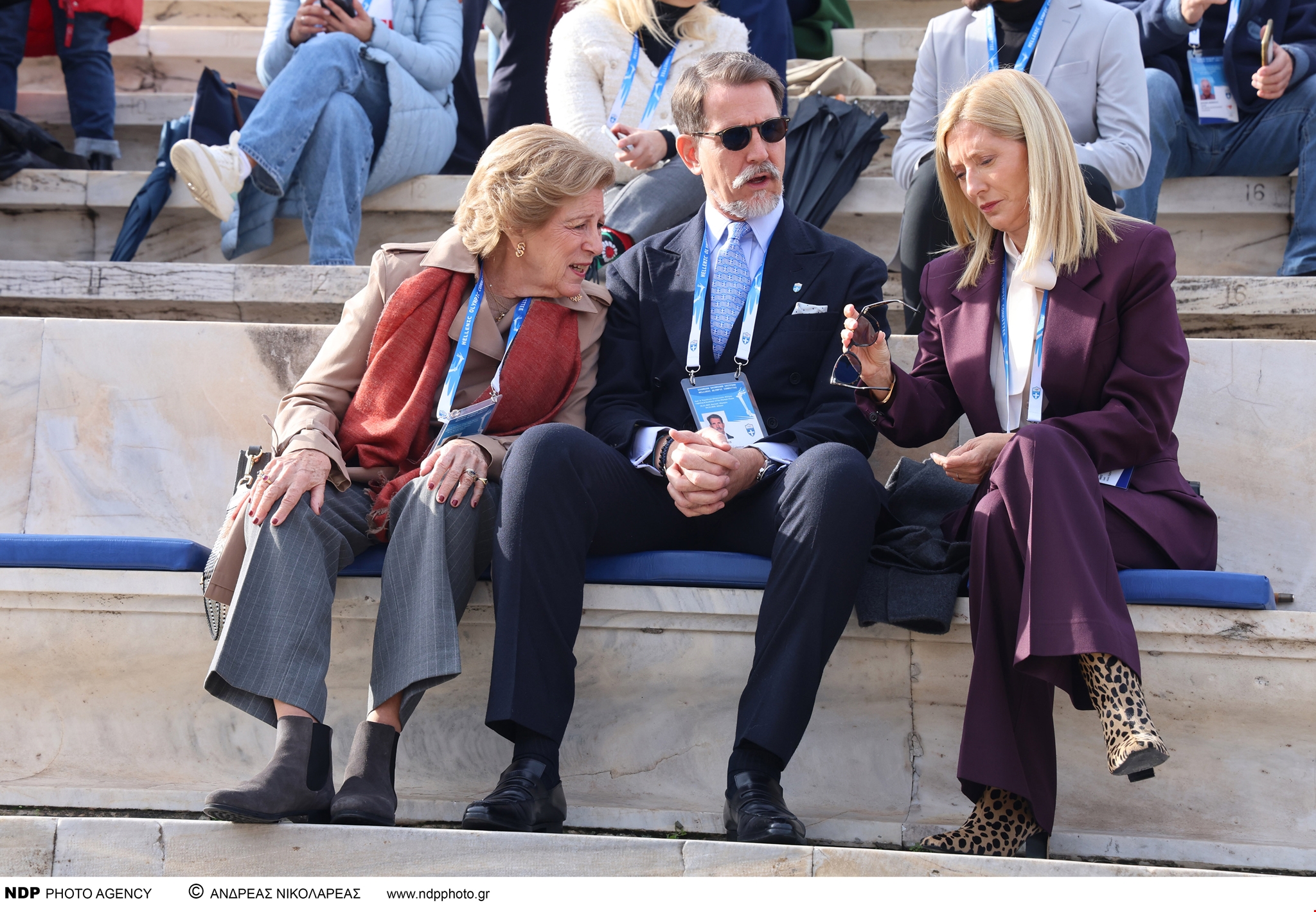 Παναθηναϊκό Στάδιο-Τελετή Παράδοσης της Ολυμπιακής Φλόγας: Άννα Μαρία-Παύλος Ντε Γκρες-Marie Chantal