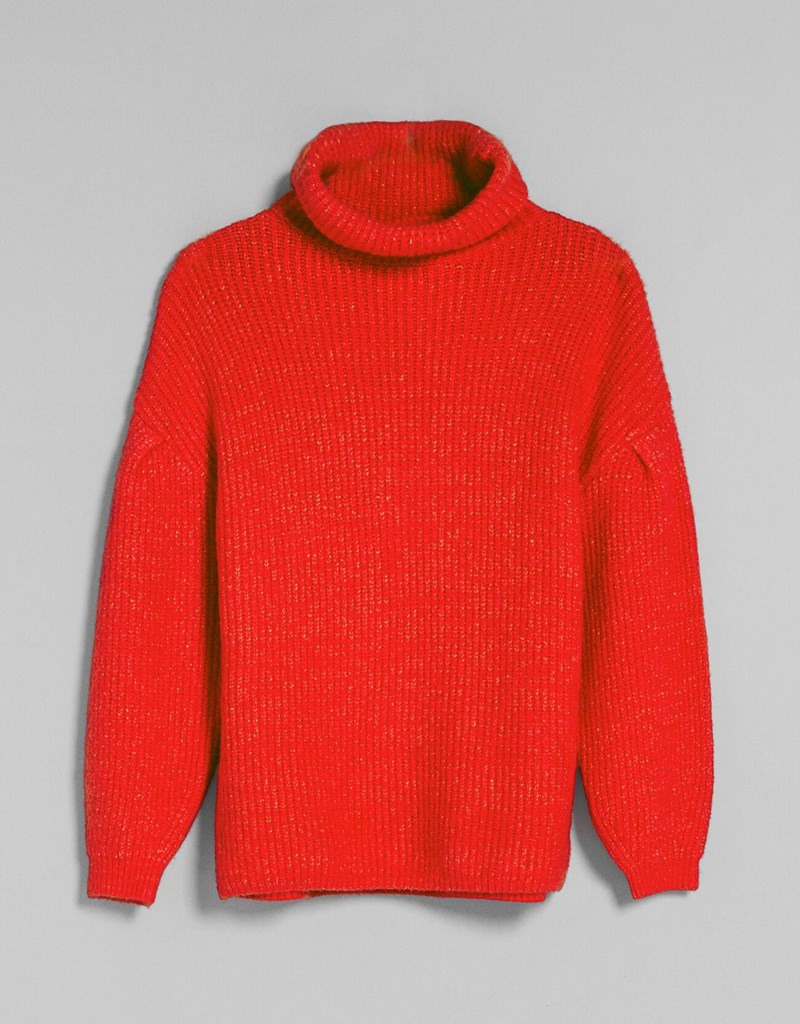 Πουλόβερ oversized με γυριστό γιακά Bershka