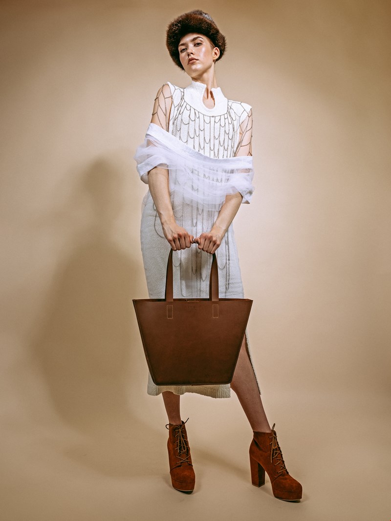 knit dress HOLZWEILER, tulle dress STUDIO AHTINNA KOLEA, jewellery harness MIIA MAGIA DESIGN, vintage fur hat RELOVE HELSINKI AIRPORT, shoes H&M