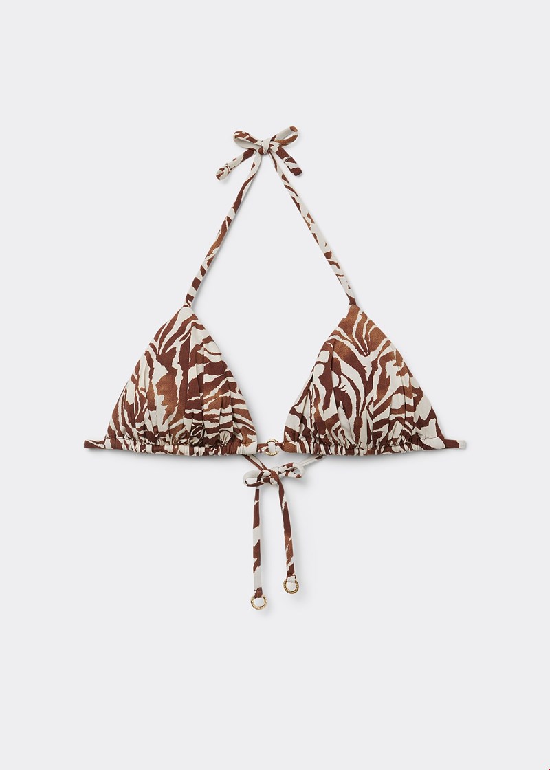 Τρίγωνο Σουτιέν Μαγιό Brown Zebra Calzedonia