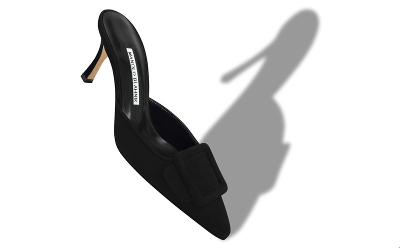 Μαύρα suede mules