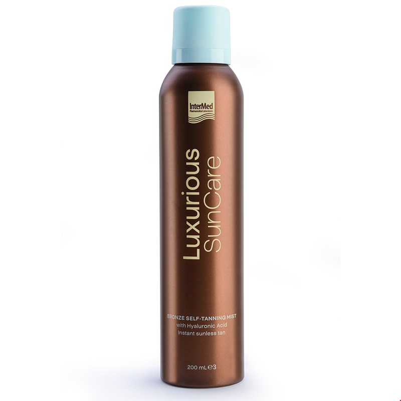 Συσκευασία του προϊόντος Luxurious SunCare Bronze Self-tanning Mist της InterMed.