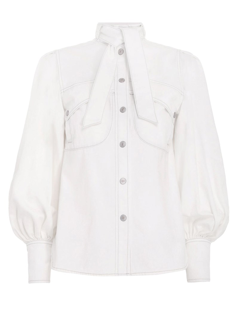 Pocket Shirt in Vintage White, Zimmermann