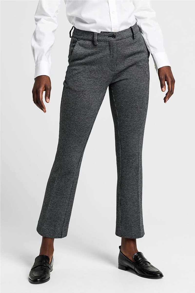 Gant γυναικείο παντελόνι cropped Dogtooth Jersey Γκρι