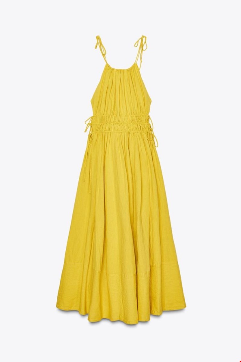 Φόρεμα από κλώση με λινό Zara