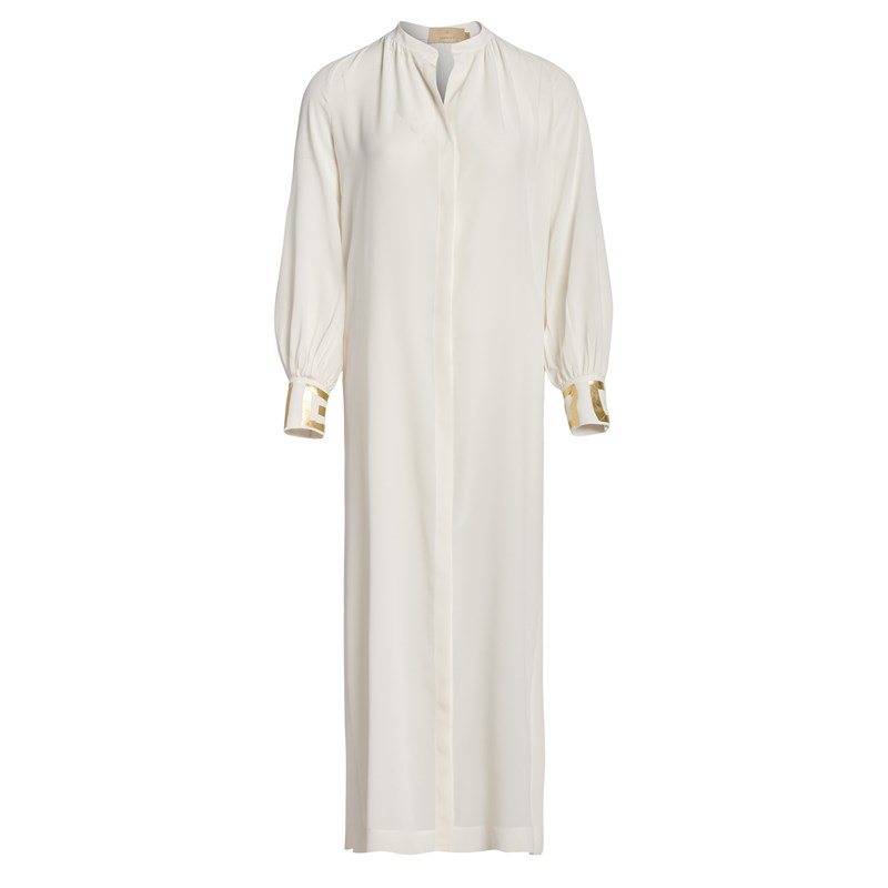 The White and Gold Silk Shirtdress, Themis Z.