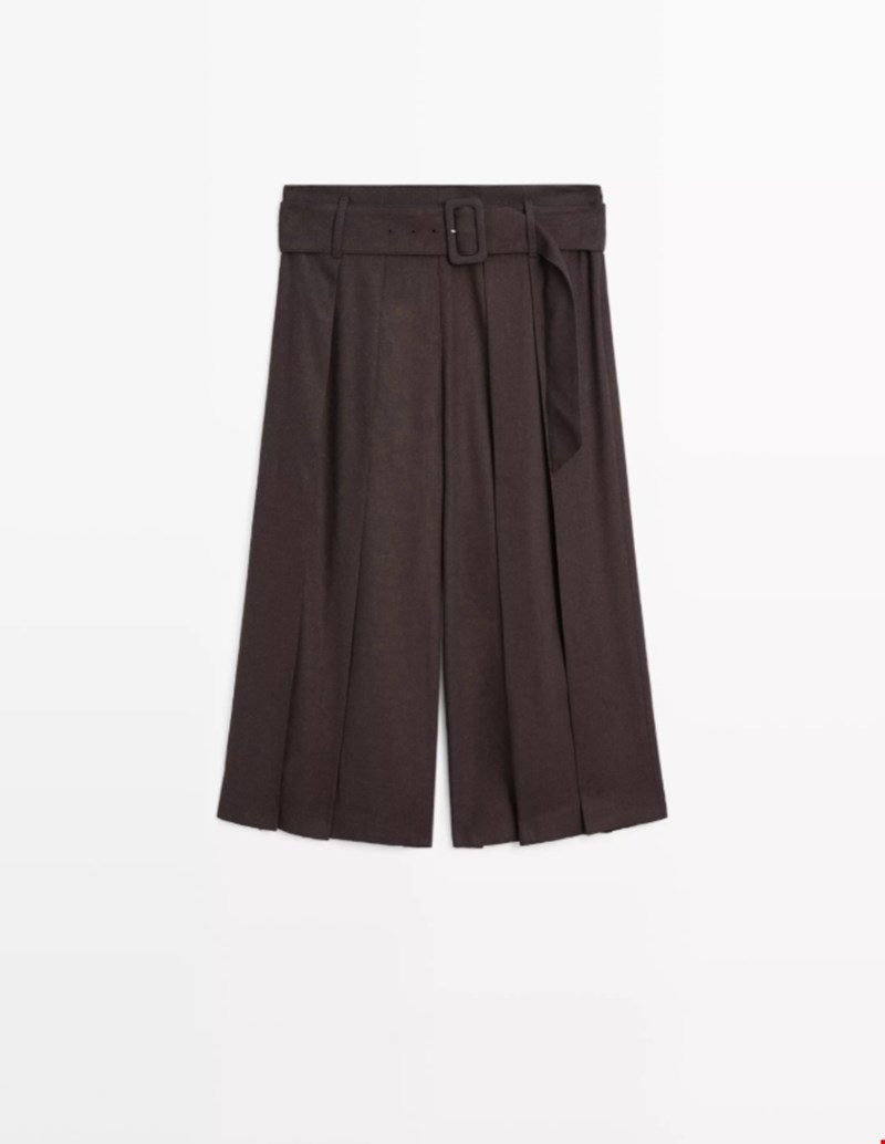 Ζιπ κιλότ με ζώνη, Massimo Dutti