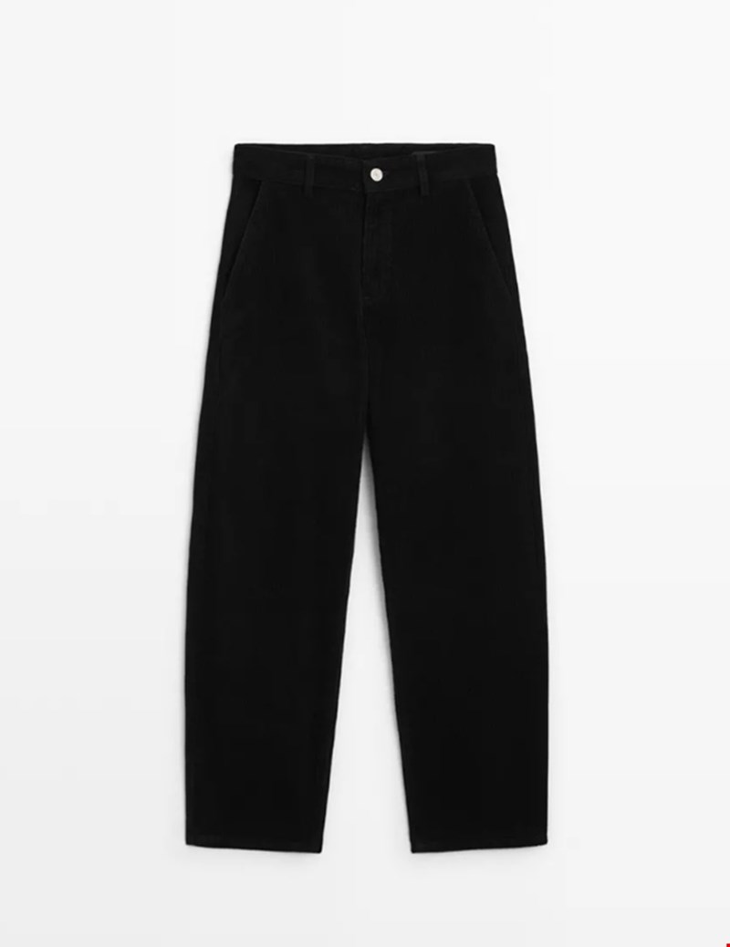 Κοτλέ παντελόνι barrel fit, Massimo Dutti