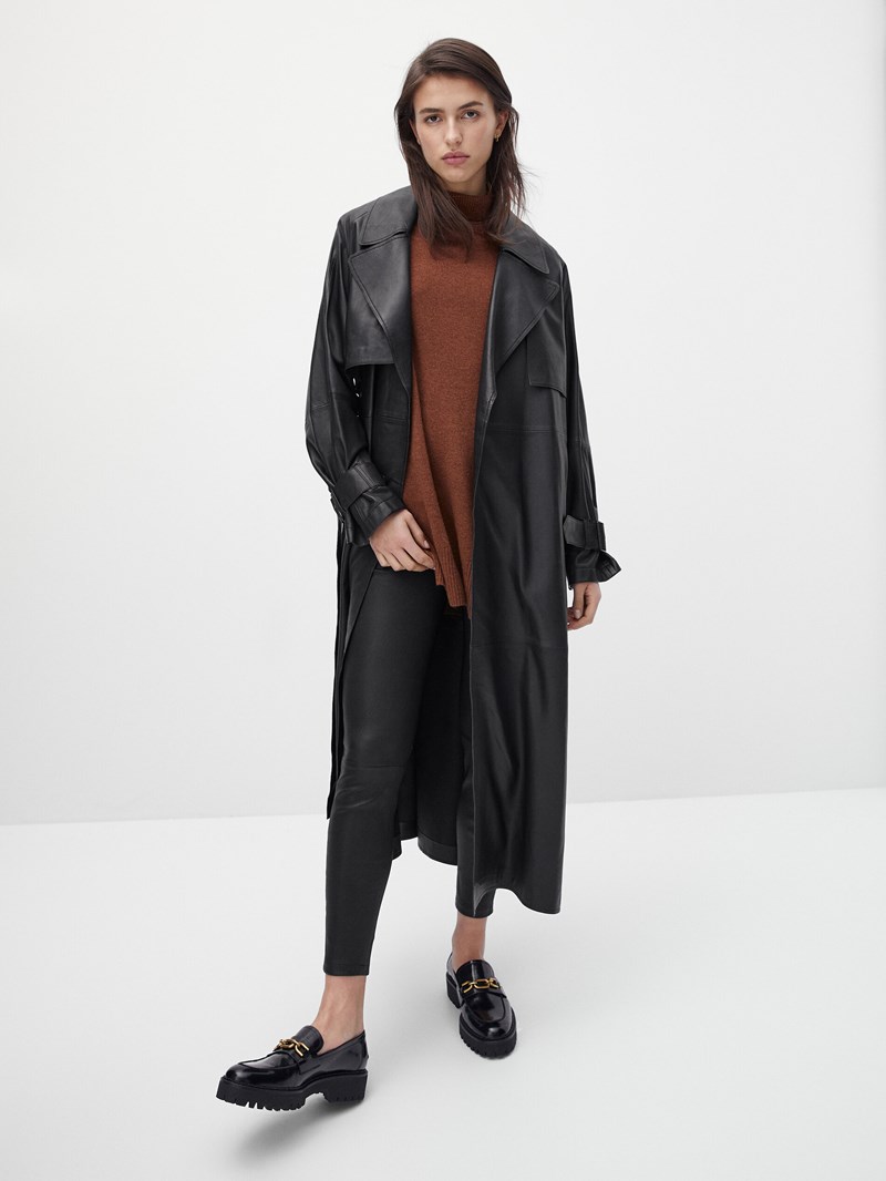 Δερμάτινο παντελόνι κολάν, Massimo Duti.