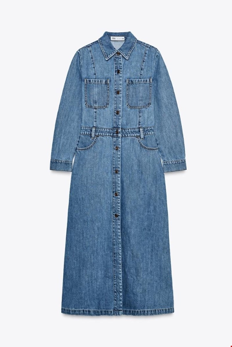 Denim φόρεμα Zara