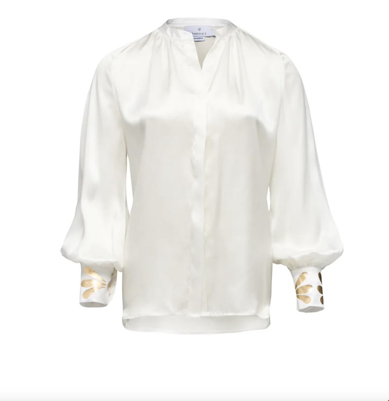 Ino Gold Satin Silk Shirt Themis Z