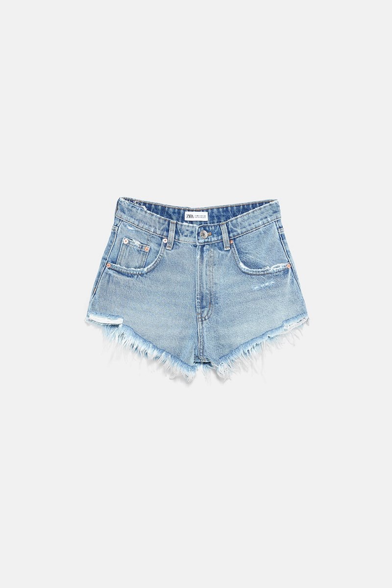 ψηλόμεσο denim shorts, ZARA