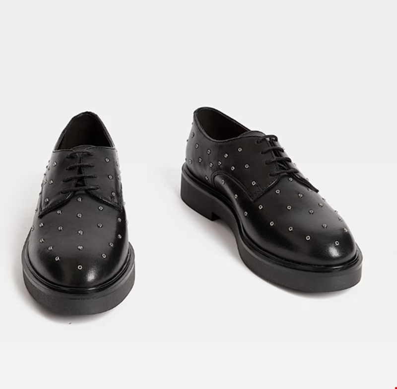 Δερμάτινα παπούτσια πλατφόρμα με κορδόνια και τρουκς, Marks & Spencer