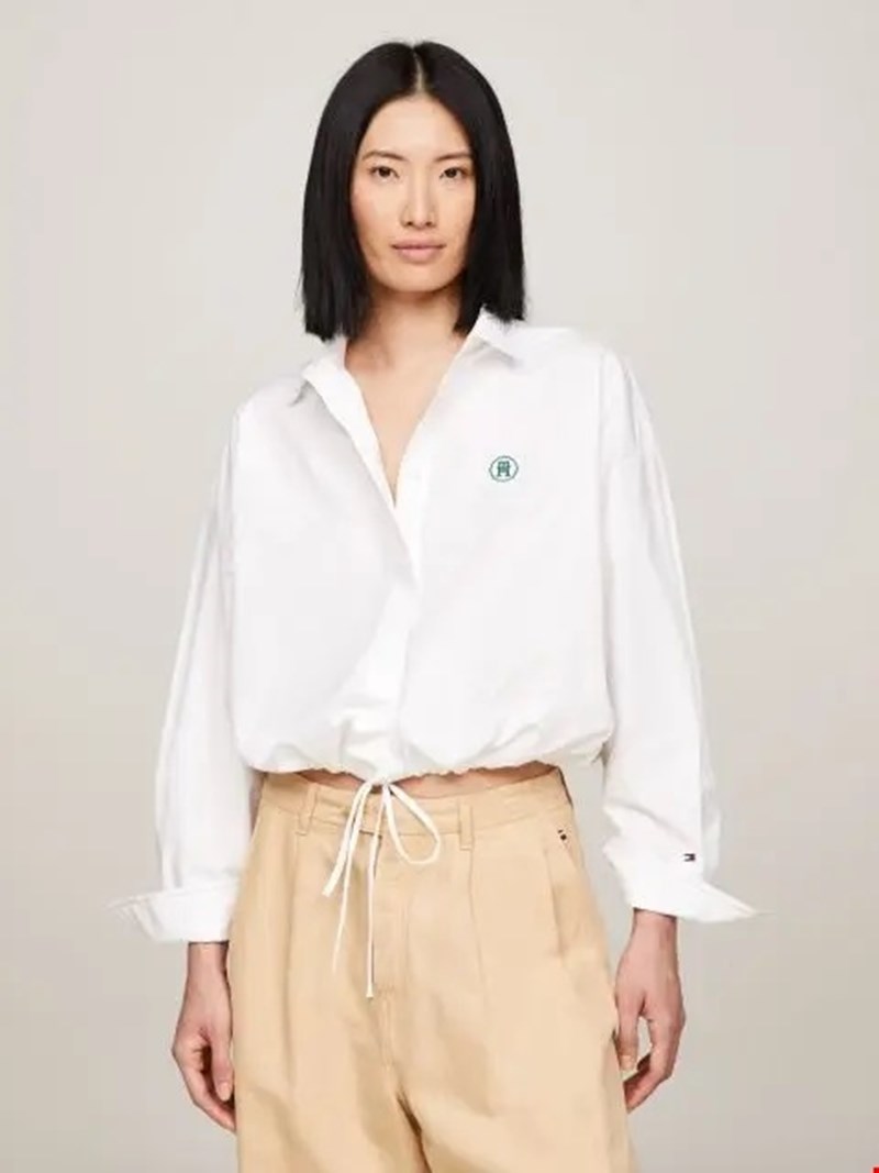 ΤΗ Monogram cropped πουκάμισο, Tommy Hilfiger