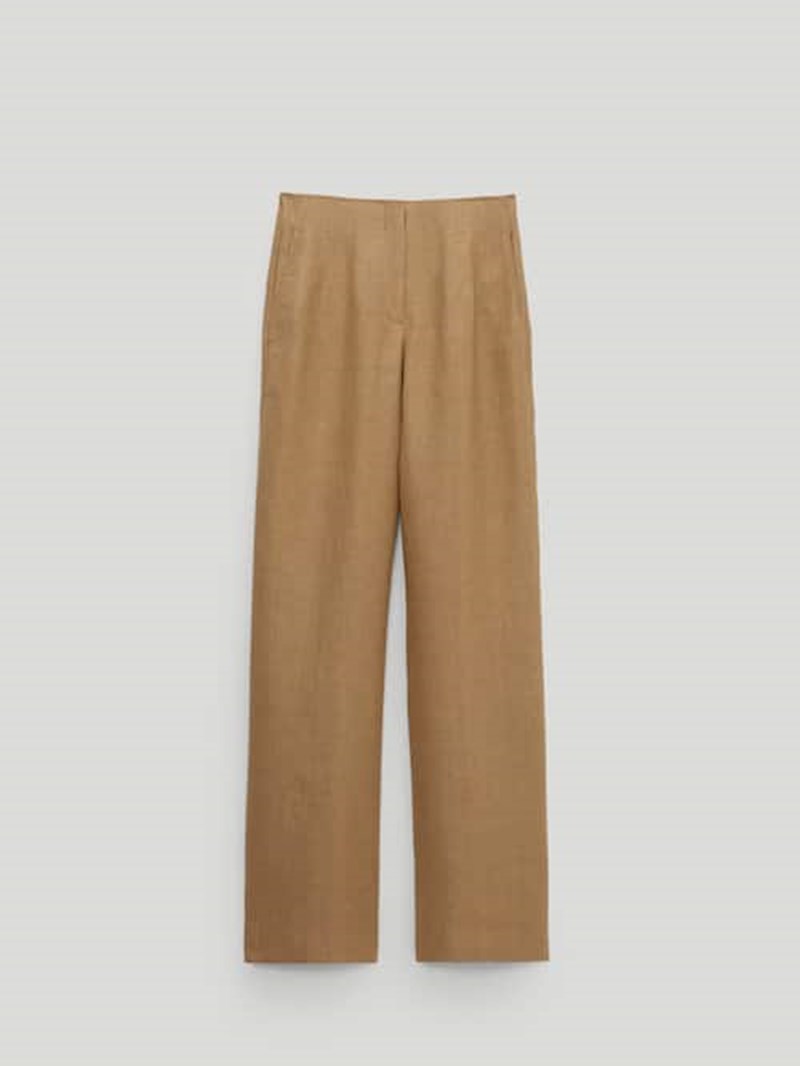 Παντελόνι με πιέτες από 100% λινό Massimo Dutti