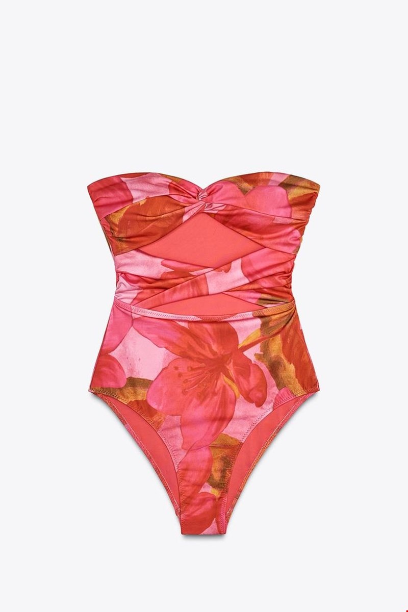 Μαγιό τύπου μπαντό με ντεκολτέ Zara