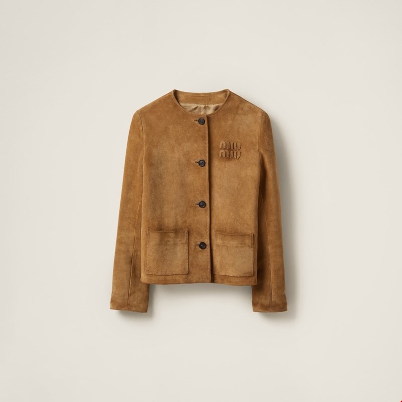suede jacket miu miu