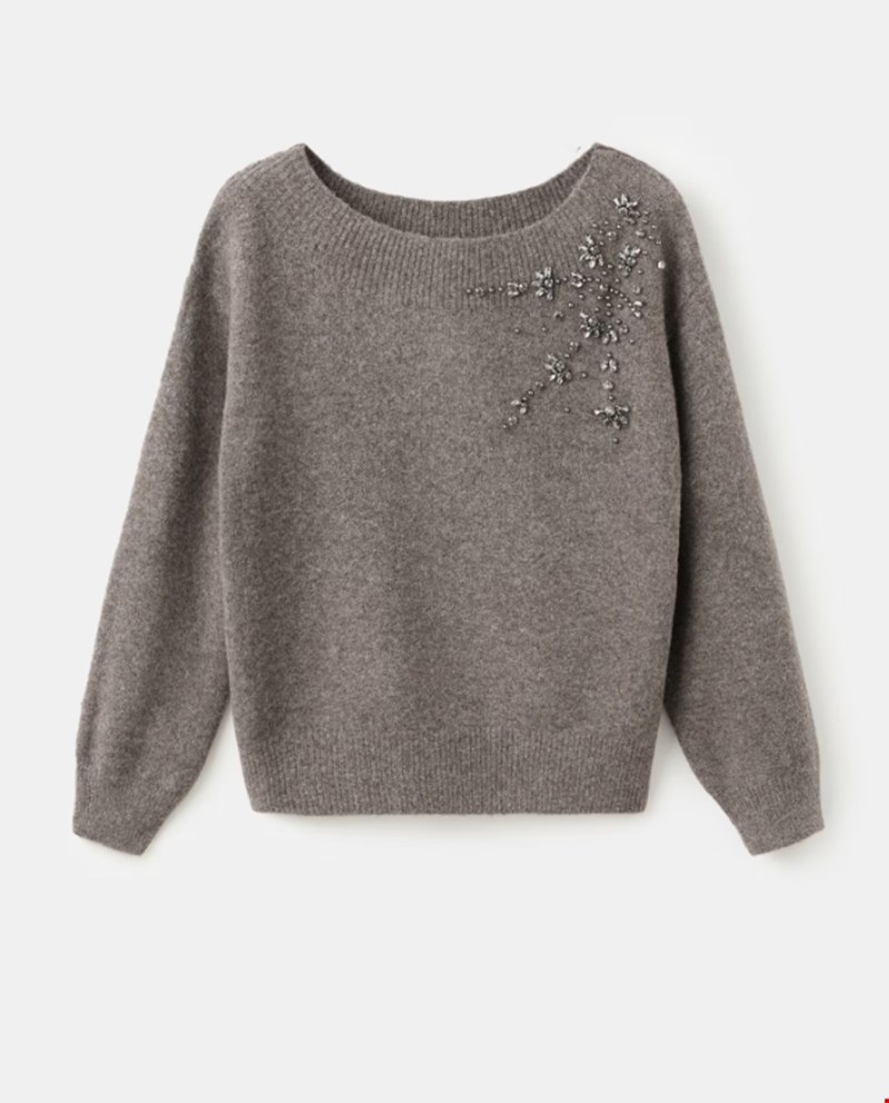 Πουλόβερ με λεπτομέρεια από κρύσταλλα Mango