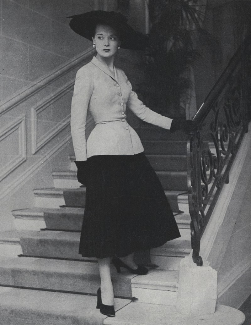 Model in Christian Dior Suit from the 1947 Paris Collections
