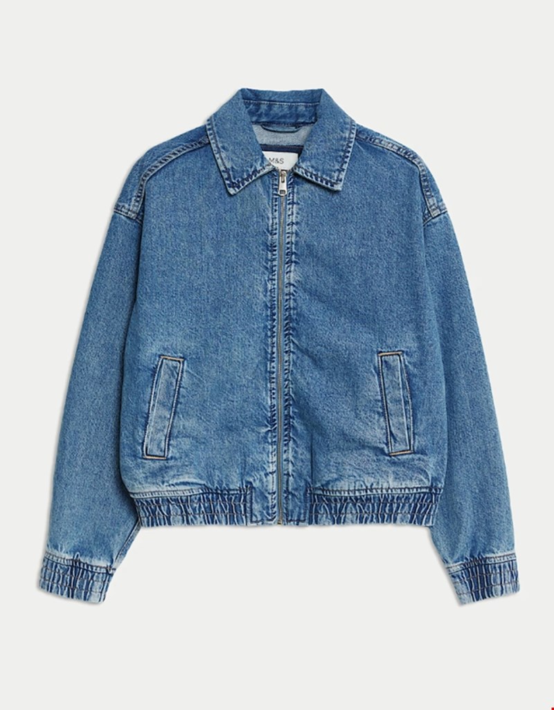 Τζιν τζάκετ Harrington με χαλαρή εφαρμογή, Marks&Spencer