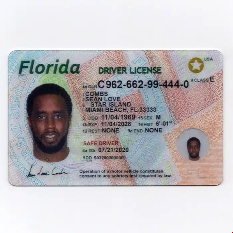 Diddy drivers licence
