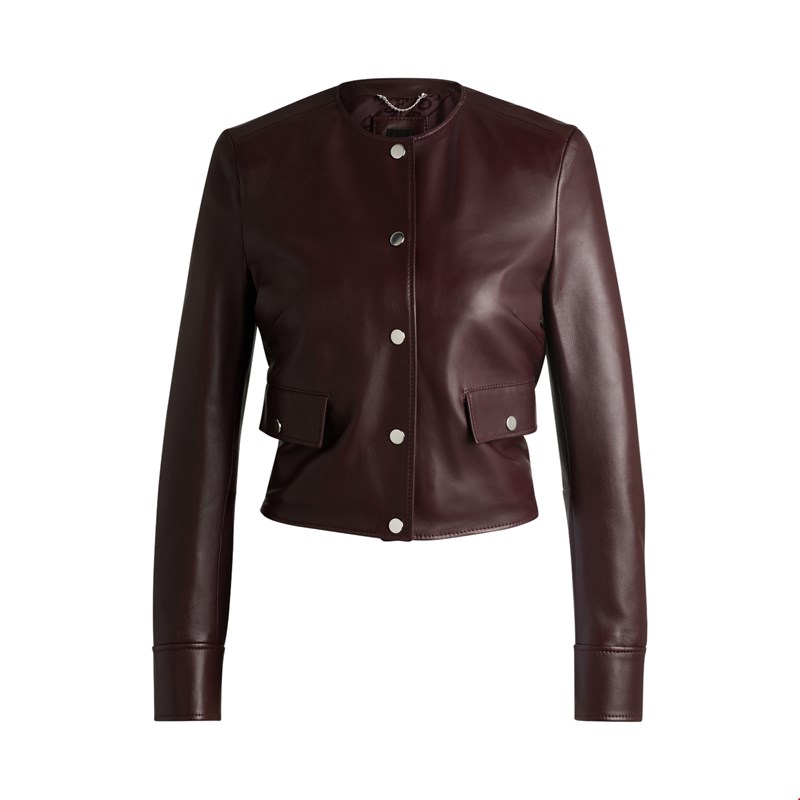 Δερμάτινο jacket σε μπορντό απόχρωση Boss