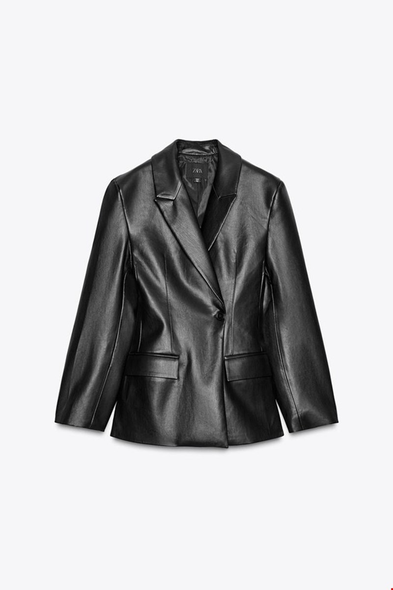 Μεσάτο blazer με γιακά με πέτο και μακρύ μανίκι, Zara